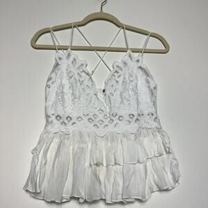 intimately free Free people White Cami Sleeveless Tank Top Size L